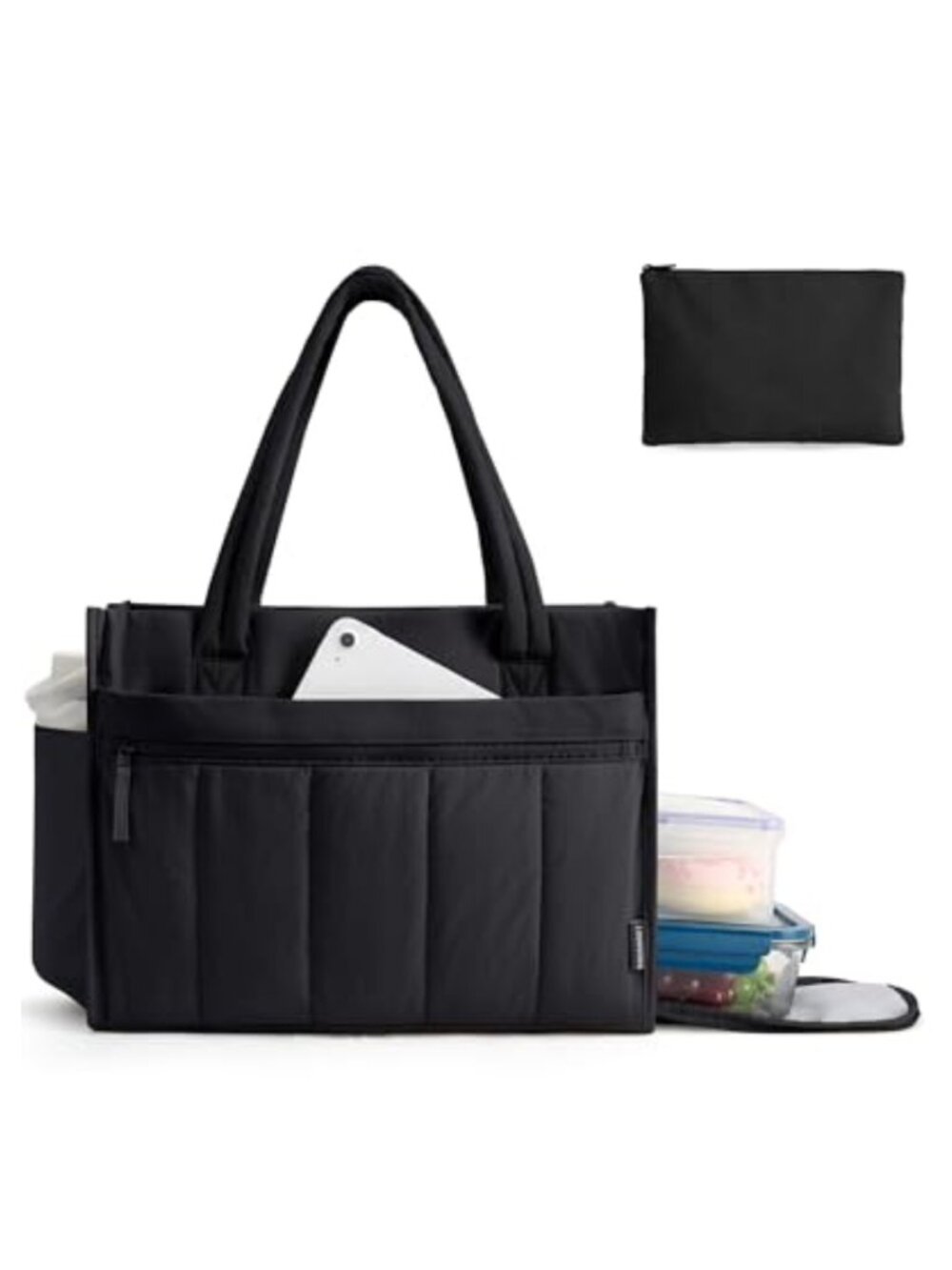 Puffer Tote Bag 15.6 Inch Laptop Work Purse Insulated Large Shoulder Handbag
